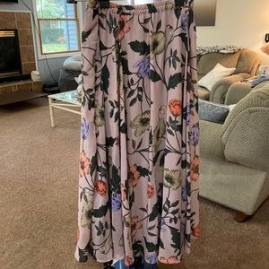 Mauve floral long skirt